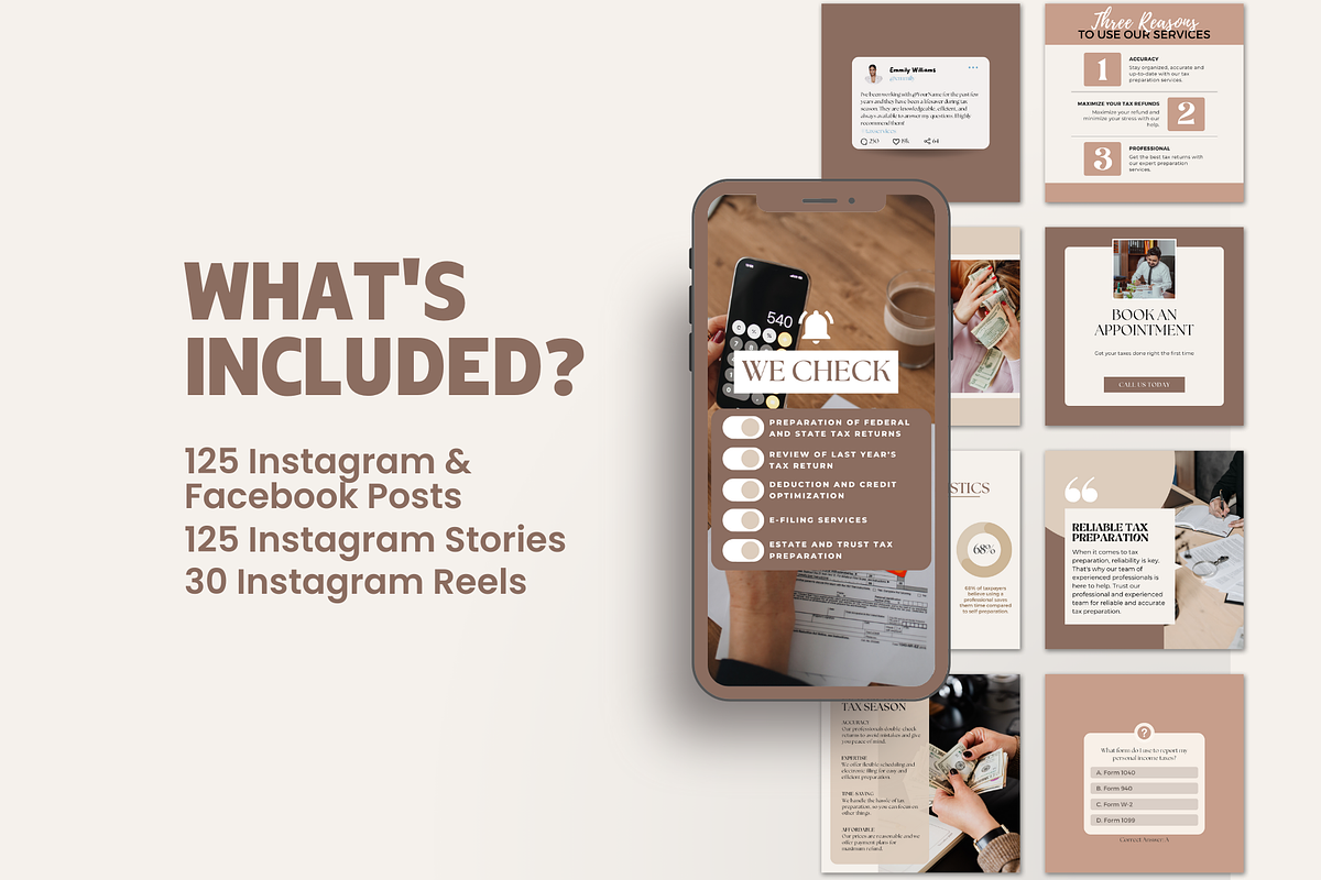 Tax Prep Bundle Instagram Templates, a Social Media Template by EliteMatidi (Photo 3 of 8)