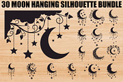 Moon Hanging Silhouette Bundle, an Illustration by Gaye Art (Thumbnail 1 of 31)