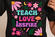 Boho Floral Teacher Love Inspire SVG, an Object Graphic by EllaMaiyaali (Thumbnail 2 of 5)