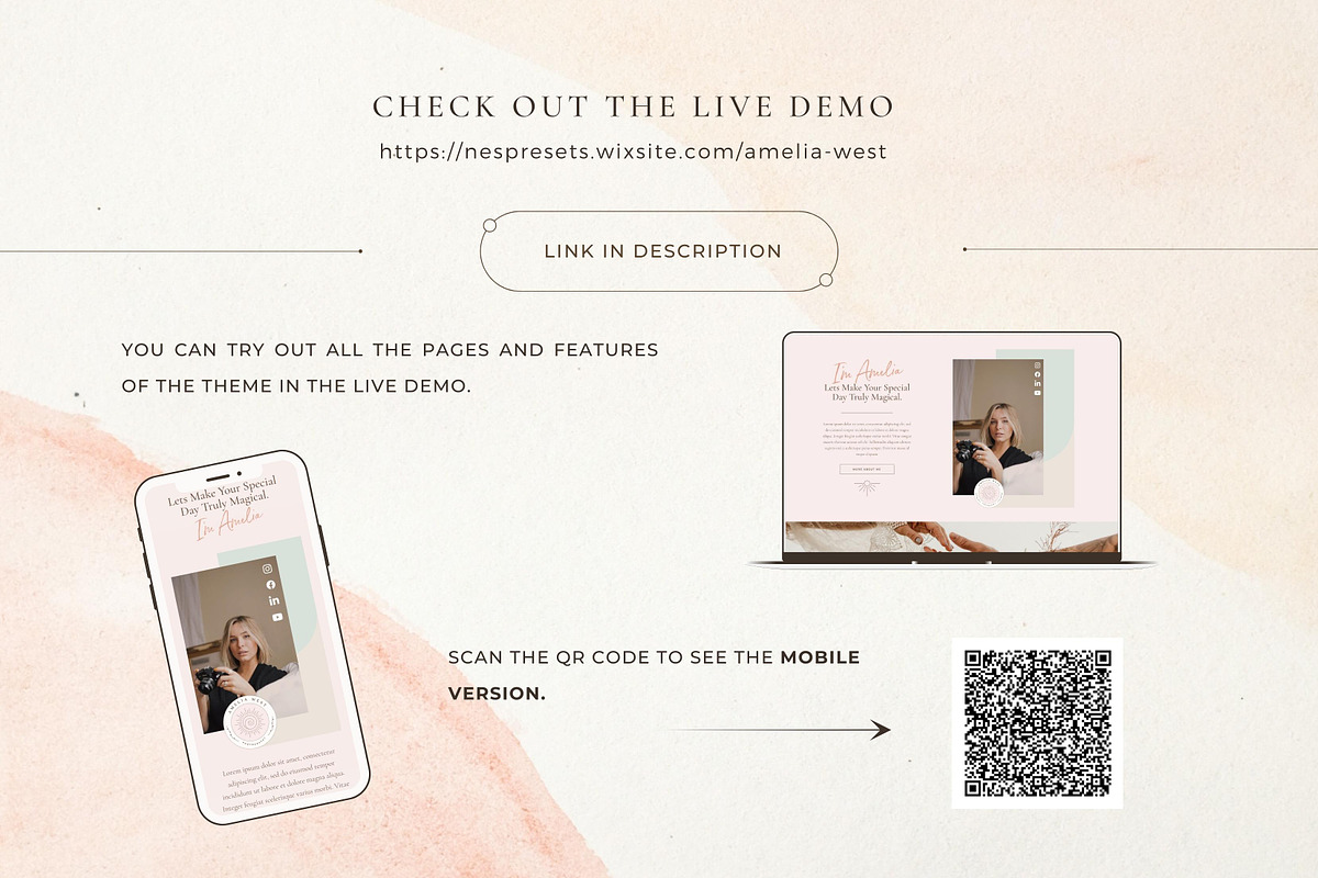 Wix Website Template - Photography, a Wix Template by Nes Design Co (Photo 5 of 10)