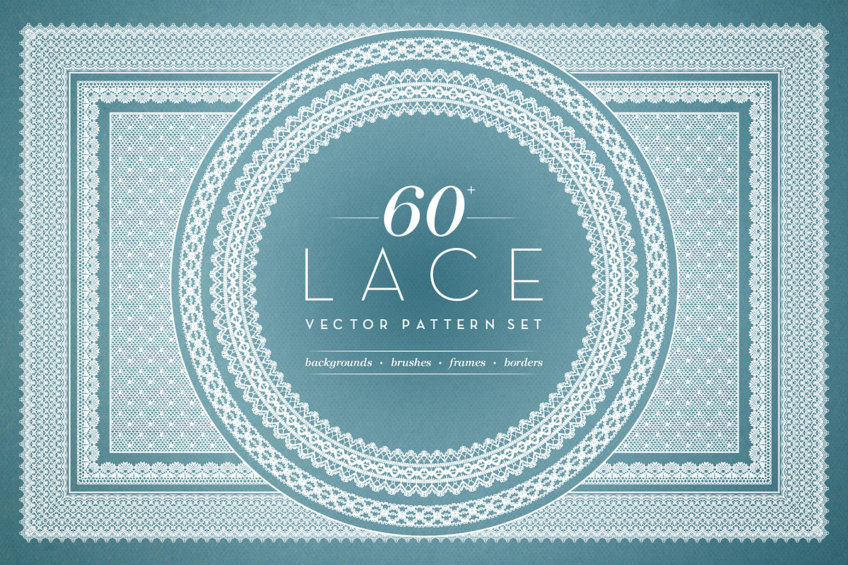 Digital Lace Borders & Backgrounds, a Decorative Illustration by digiful (Photo 1 of 6)