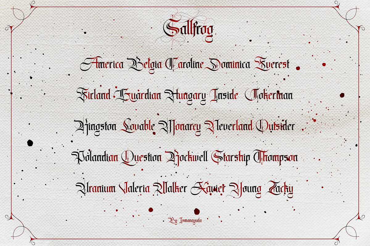 Sallfrog, a Blackletter Font by ismanayuda (Photo 7 of 7)