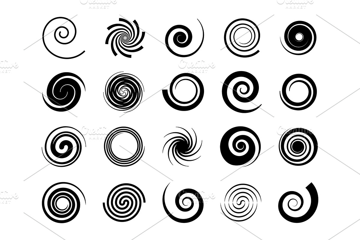 Spirals. Twisted swirl, circle twirl, a Decorative Illustration by YummyBuum