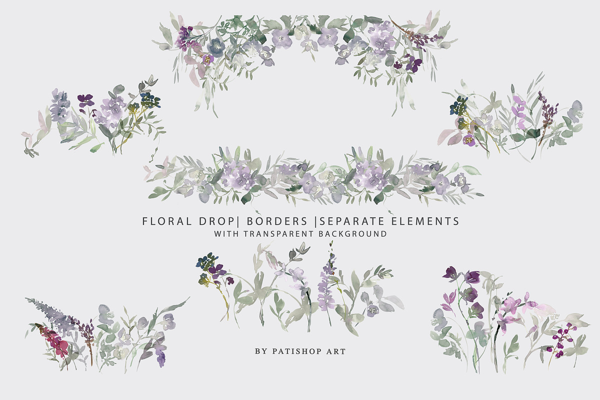 Watercolor Wildflower Clipart Set, an Illustration by Patishop Art (Photo 9 of 23)