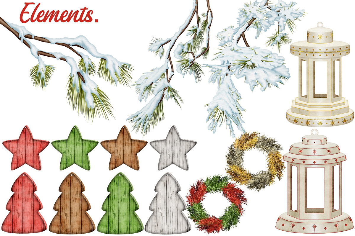 Christmas Robins watercolors, a Seasonal Illustration by Happy Sloth Graphics (Photo 5 of 19)