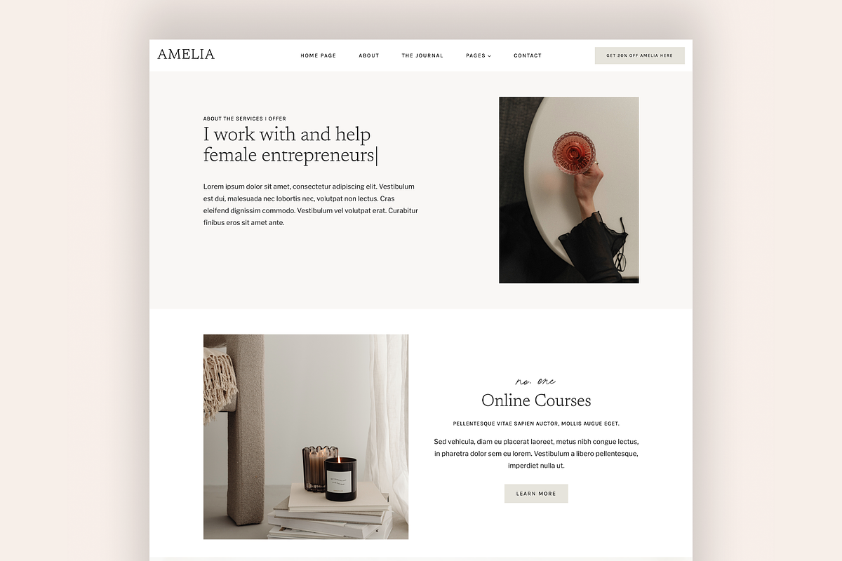 Amelia - Feminine WordPress Theme, a WordPress Template by Creative Her (Photo 4 of 7)