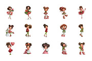 Christmas girl clipart, an Illustration by CreationArt (Thumbnail 2 of 5)