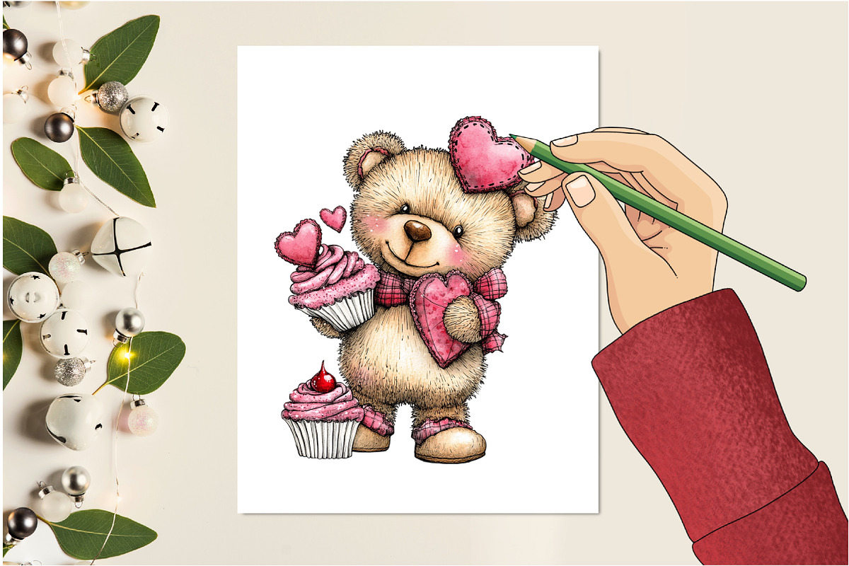 Whimsical Valentine's Teddy Bear, an Illustration by Design Market (Photo 5 of 5)