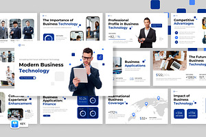 Modern Blue Business Tech Keynote, a Presentation Template by Loin Studio