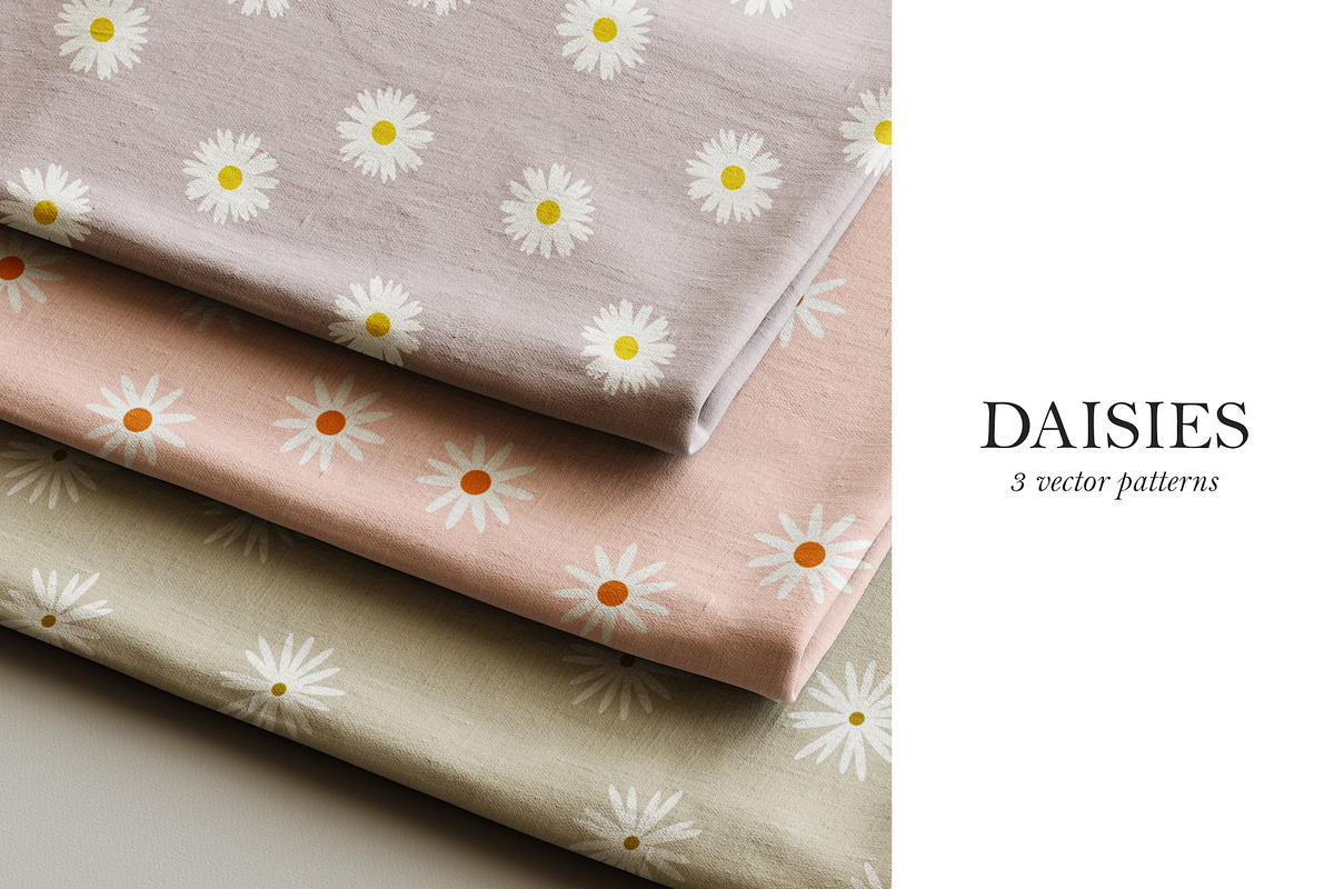 Daisy flowers, seamless patterns, a Pattern Graphic by Good Studio (Photo 1 of 15)
