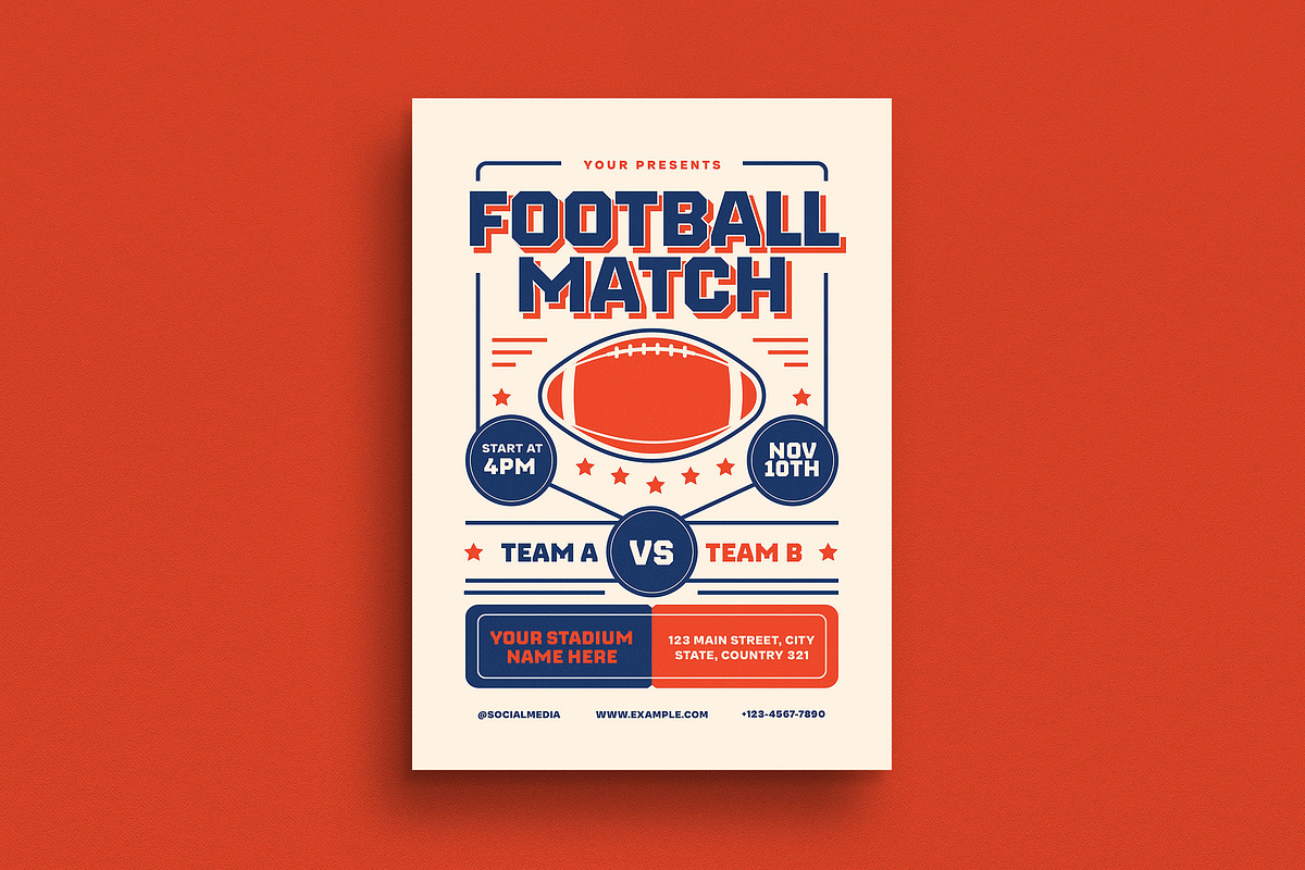 Retro Football Match Event Flyer, a Flyer Template by Guuver (Photo 1 of 3)