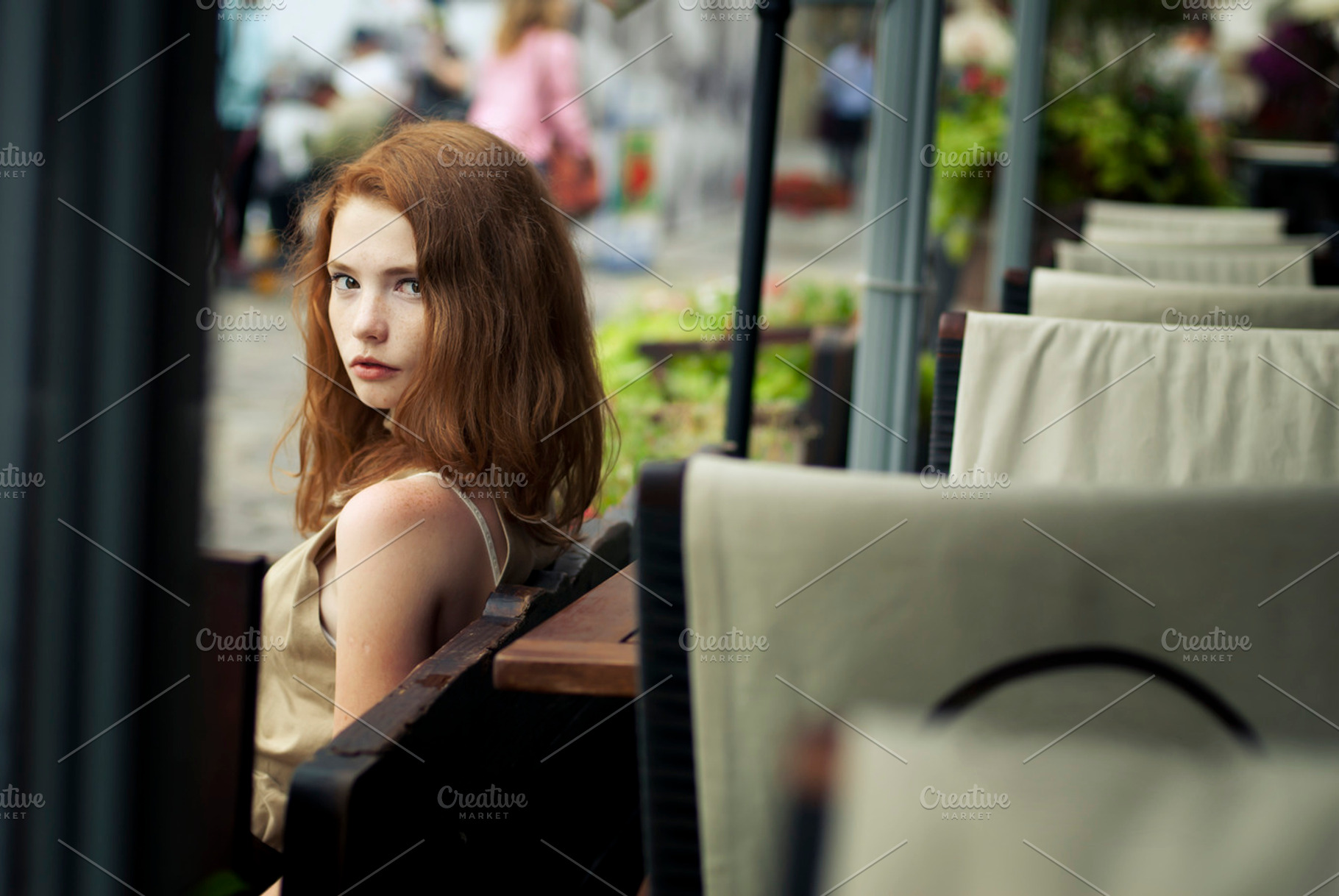 red-haired girl in a cafe, a Beauty & Fashion Photo by Aleshyn Andrei