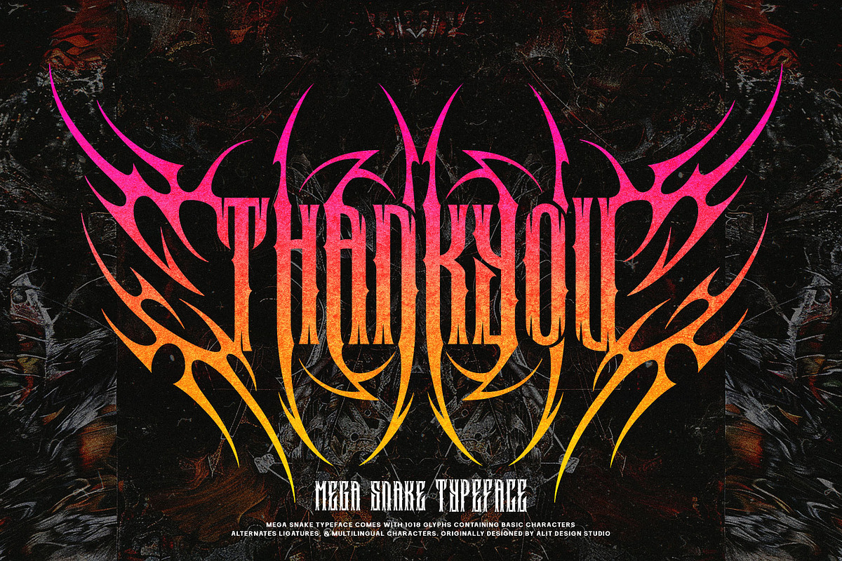 Mega Snake Typeface, a Blackletter Font by alit design (Photo 20 of 20)