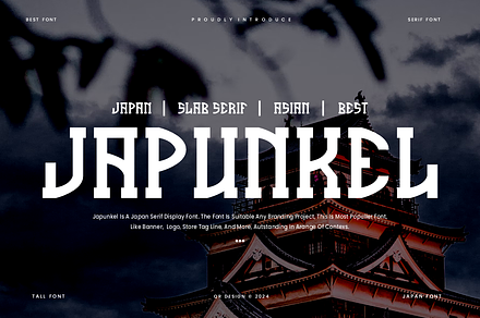 Japunkel - Japanese & Asian Font, a Slab Serif Font by QR Design Studio