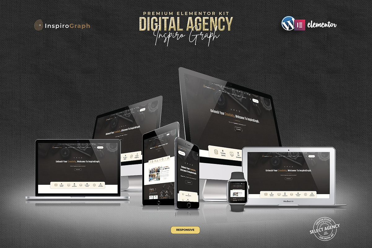 InspiroGraph -Elementor Pro Kit, a Websites & App Template by Select Agency Designs (Photo 2 of 8)