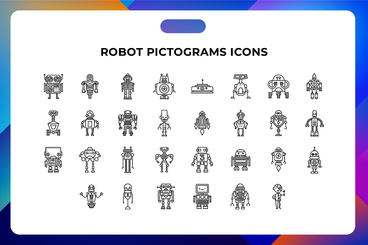 Robot Pictograms Icons, an Icon by Wencory