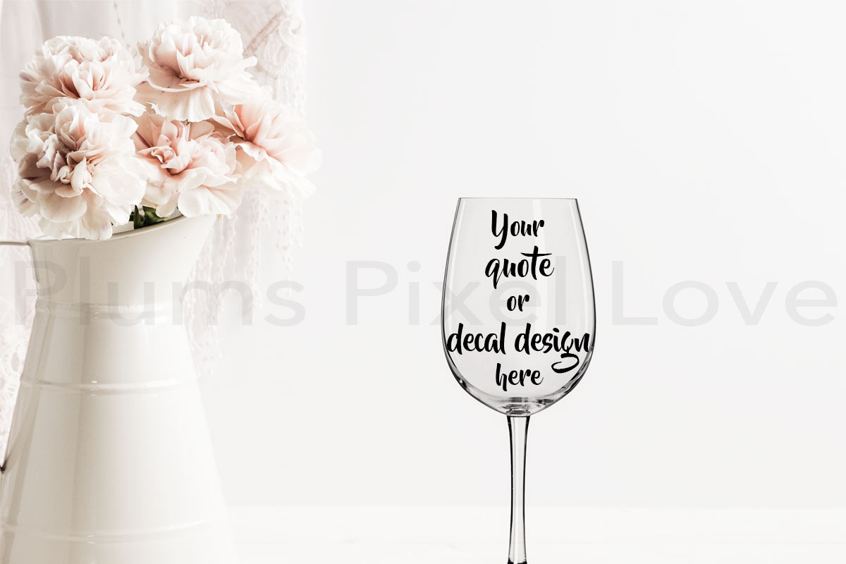3 Pretty Floral Wine Glass Mockups, a Product Mockup by Plums Pixel Love (Photo 2 of 4)