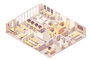 Vector isometric office interiors, a Work Illustration by tele52 (Thumbnail 4 of 17)