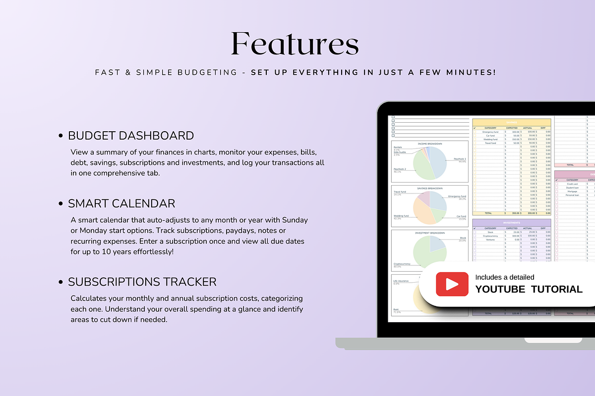 Standard Paycheck Budget - Pastel, a Templates & Theme by The Creative Plans co (Photo 3 of 10)