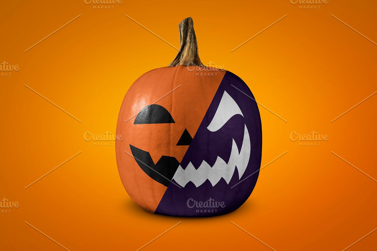 Halloween pumpkin mockup, a Product Mockup by Scredeck
