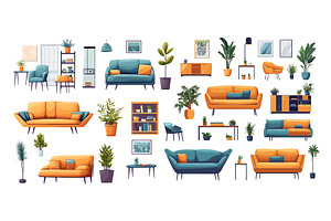 Furniture home decor cartoon vector, an Object Illustration by Onyx