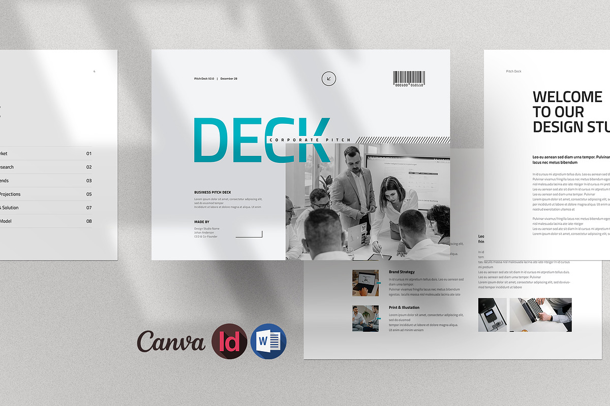 Pitch Deck Template | Canva & Word
