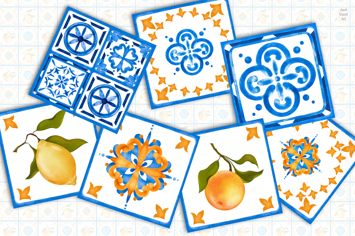 Mediterranean tiles Seamless Pattern, a Pattern Graphic by AnaGuziiArt (Photo 7 of 8)