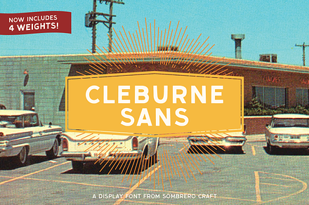 Cleburne Sans - Display Font, a Sans Serif Font by Sombrero Craft