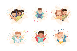 Children Looking Through Torn Paper, a Person Illustration by TopVectors