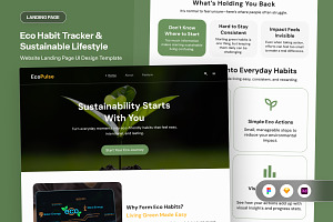 EcoPulse - Eco Habit Tracker Landing, an App Template by twinstd