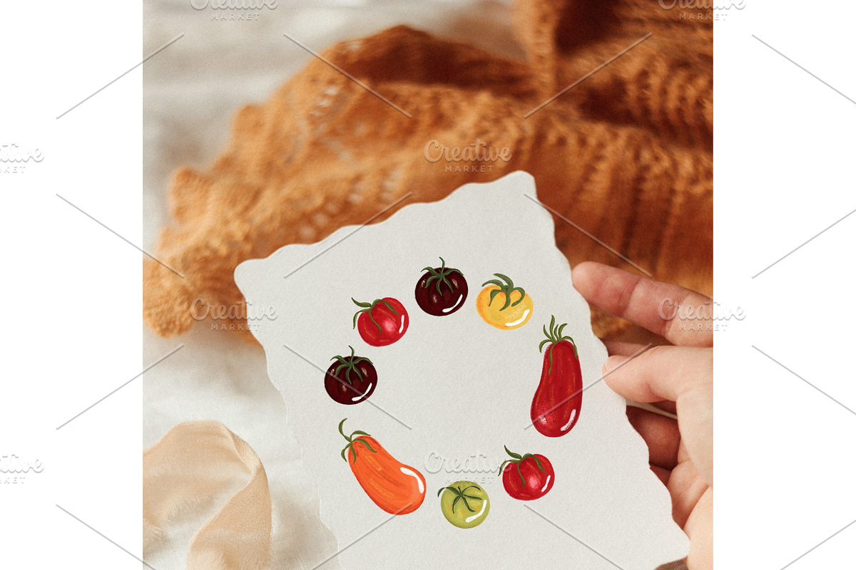 Oil Pastel Whimsical Tomatoes Set, a Food Illustration by Oleksandra Illustrates (Photo 13 of 16)