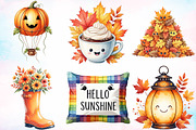 Watercolor Autumn Smiley Clipart PNG, a Seasonal Illustration by Canvas Craft (Thumbnail 3 of 9)
