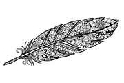 Ornamental Feather SVG Bundle, an Illustration by yasushie (Thumbnail 18 of 31)