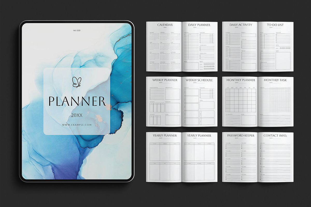 Digital Planner Template, a Brochure Template by E-Type (Photo 1 of 7)