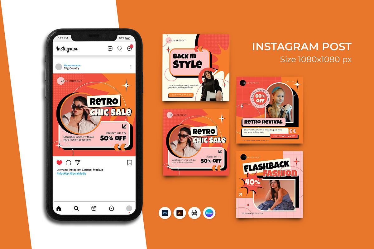 Retro Fashion Instagram Post, a Social Media Template by Artnivora.Std (Photo 1 of 2)
