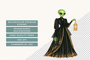 Spooky Alien Halloween Clipart, a Seasonal Illustration by BusyDaydesign (Thumbnail 7 of 9)