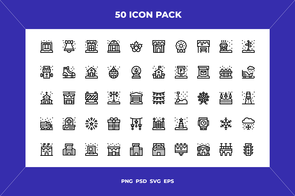 Christmas city icons, an Outline Icon by Wencory (Photo 1 of 2)