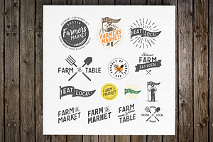 Vintage farming design elements