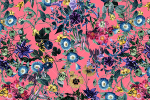 Exotic Flowers - Seamless Pattern