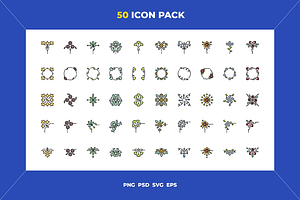 Floral design icons, an Outline Icon by Wencory