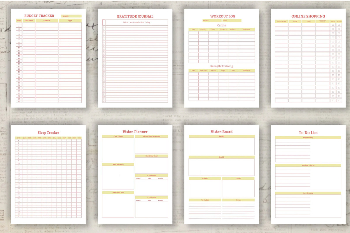 Printable Life Planner Template, a Stationery Template by Design House (Photo 5 of 9)