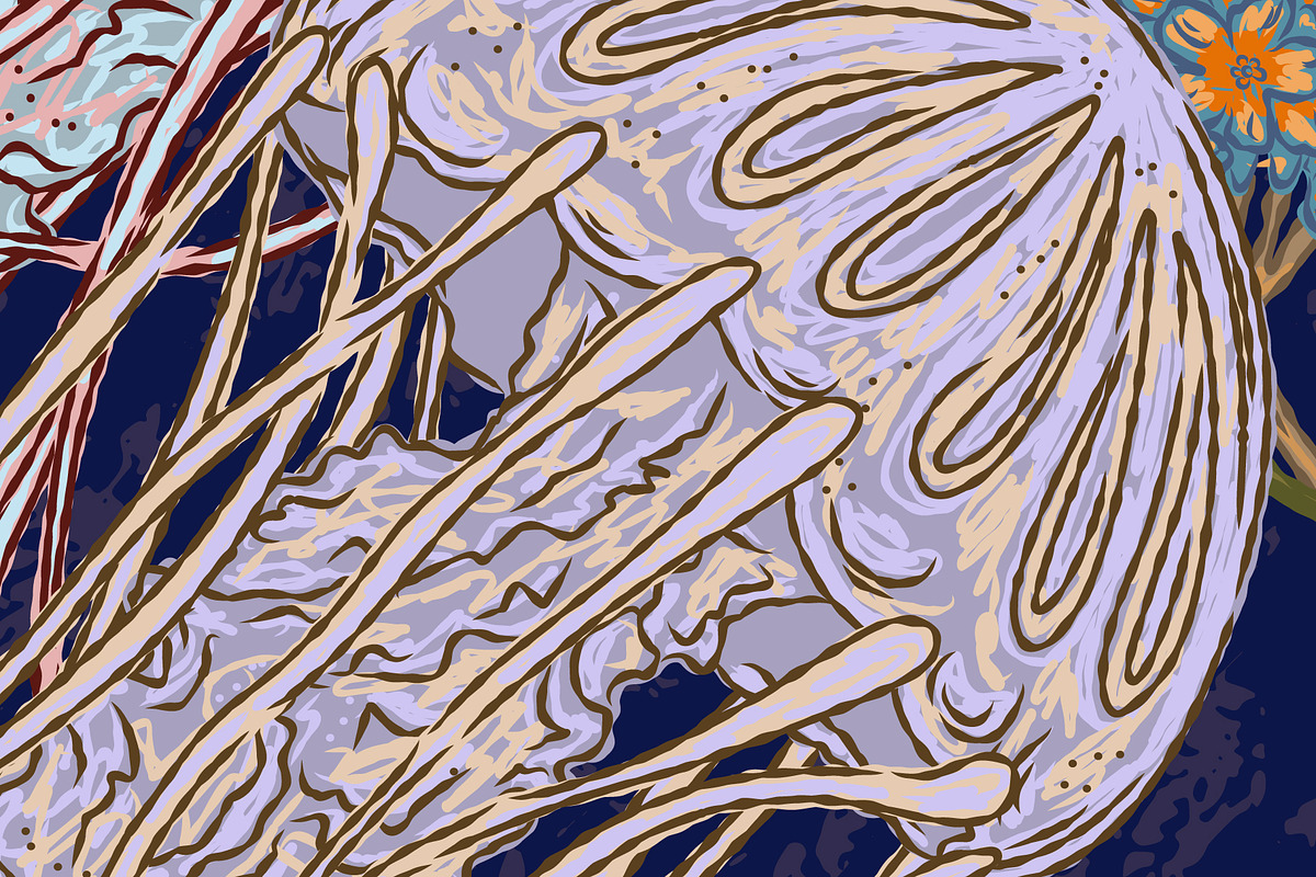 Jellyfish&Hydrangea Botanical Garden, a Pattern Graphic by NayaChu (Photo 9 of 9)