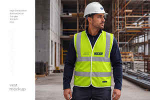 Safety Construction Vest Mockup Set, a Hoody Mockup by Country4k