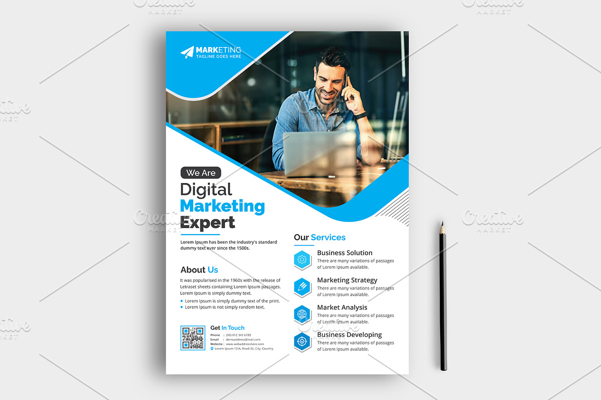 Corporate Business Flyer Template, a Flyer Template by GraphicsBurg (Photo 2 of 3)