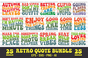 Retro Quotes Design Bundle SVG