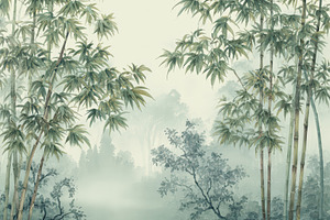 Mist-Covered Bamboo Forest Wallpaper, a Photo by Virgo Studio