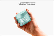 Hand Holding a Cream Jar Mockup PSD, a Packaging Mockup by Bruno's Shop (Thumbnail 2 of 4)