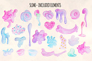 24 Fluffy Crunchy Slime Watercolors, a Decorative Illustration by Violet LeBeaux (Thumbnail 2 of 3)