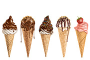 ice cream vector illustrations, a Decorative Illustration by Natalka Dmitrova art (Thumbnail 4 of 9)
