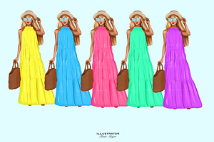 Summer Fashion Girl Clipart